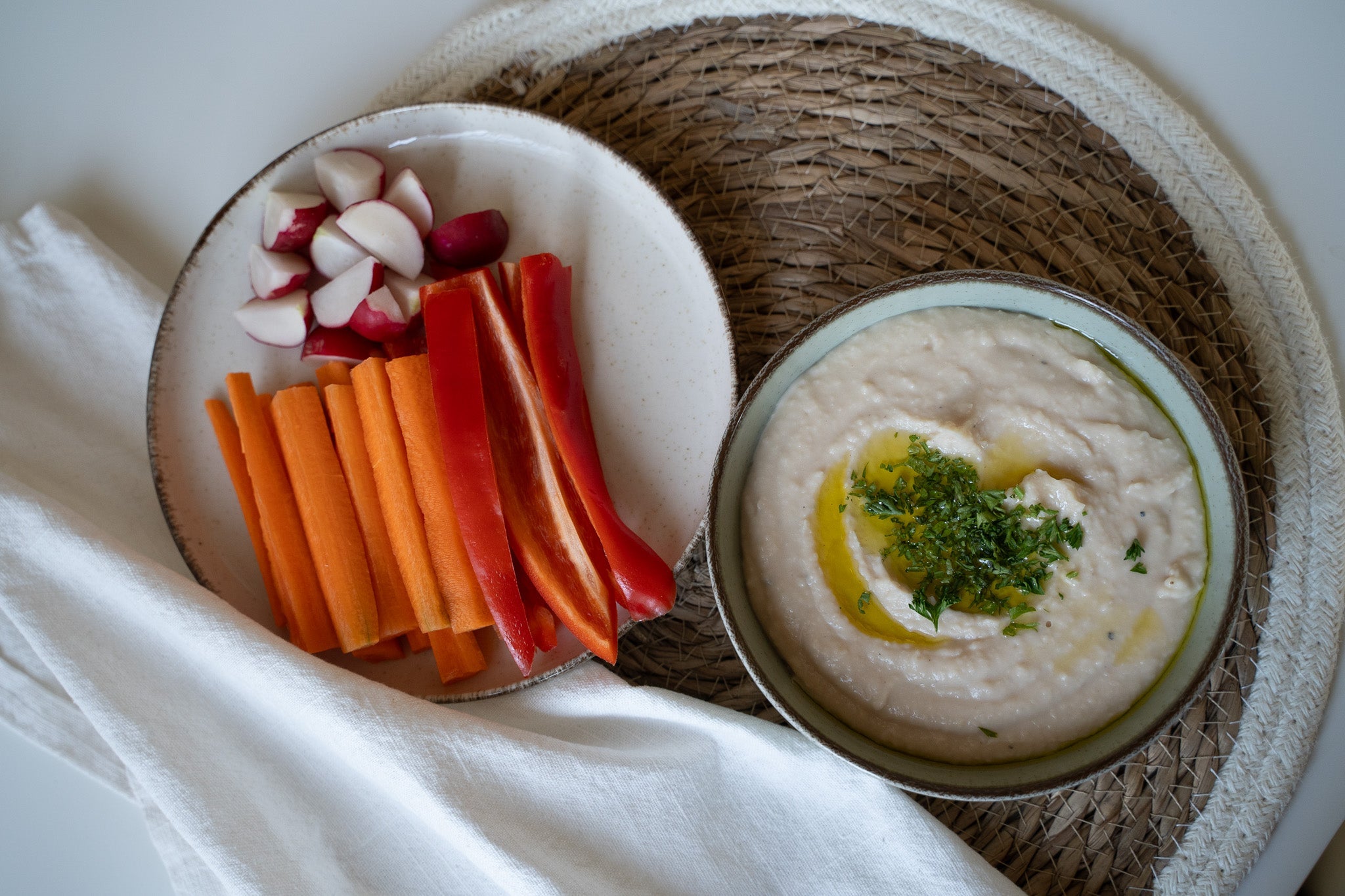 Babkrém friss zöldségekkel