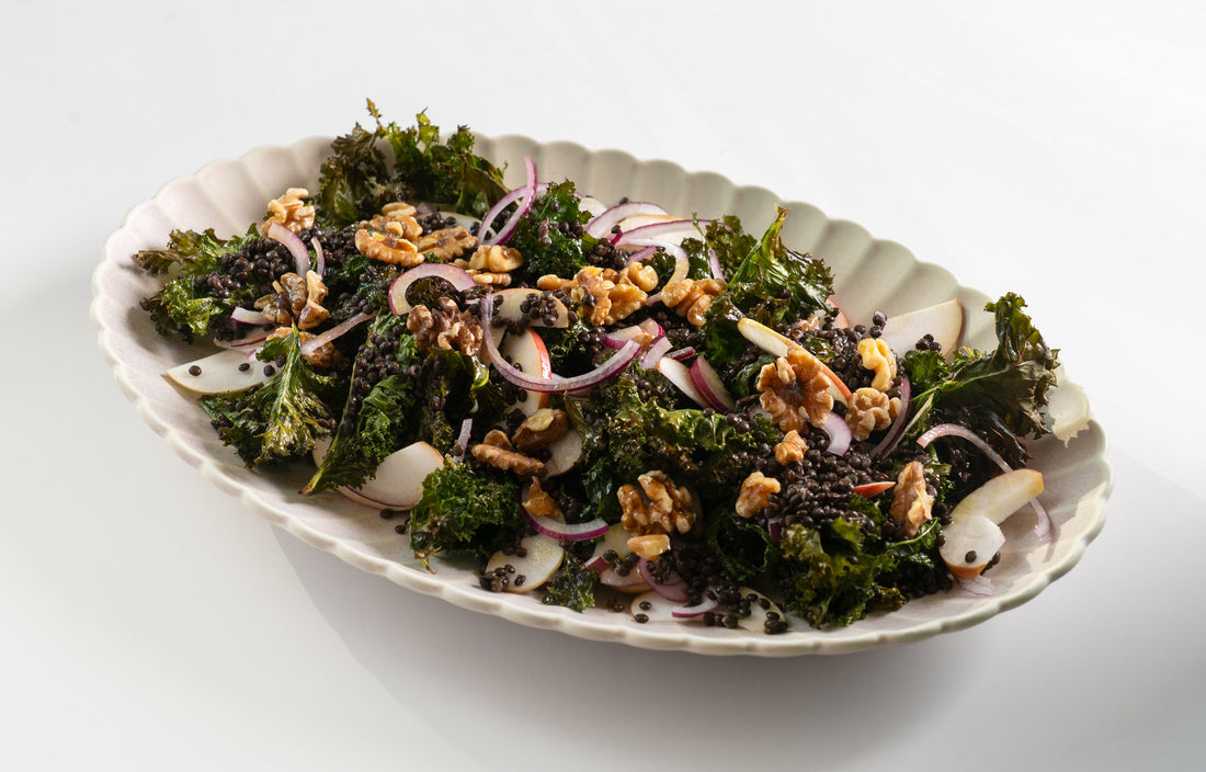 Lencsesaláta fodros kellel és almával