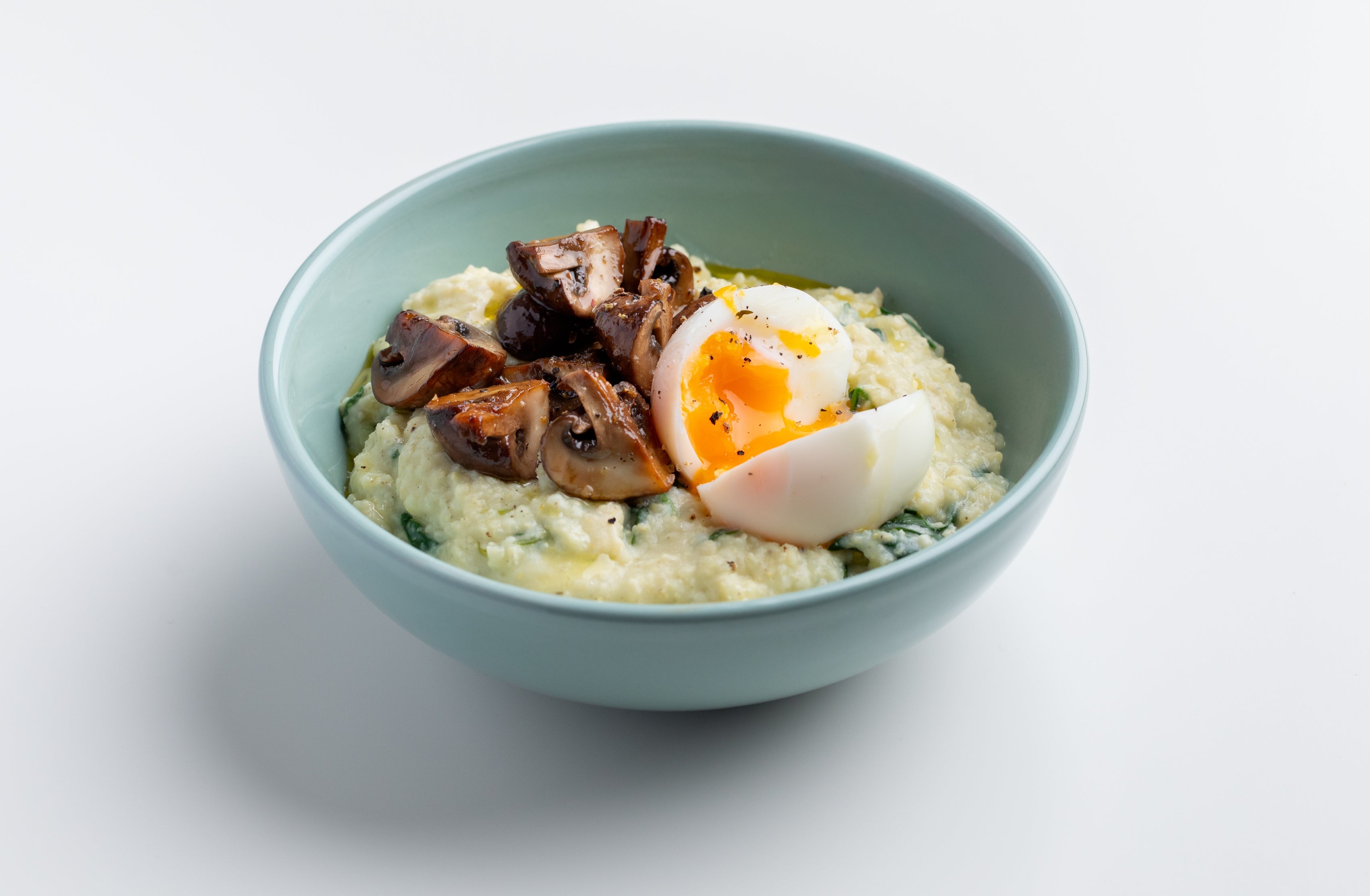 Spenótos köleskása lágy tojással