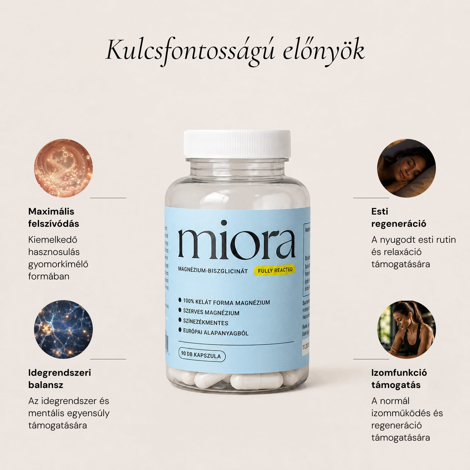 MIORA Magnézium-biszglicinát kapszula 90 db 