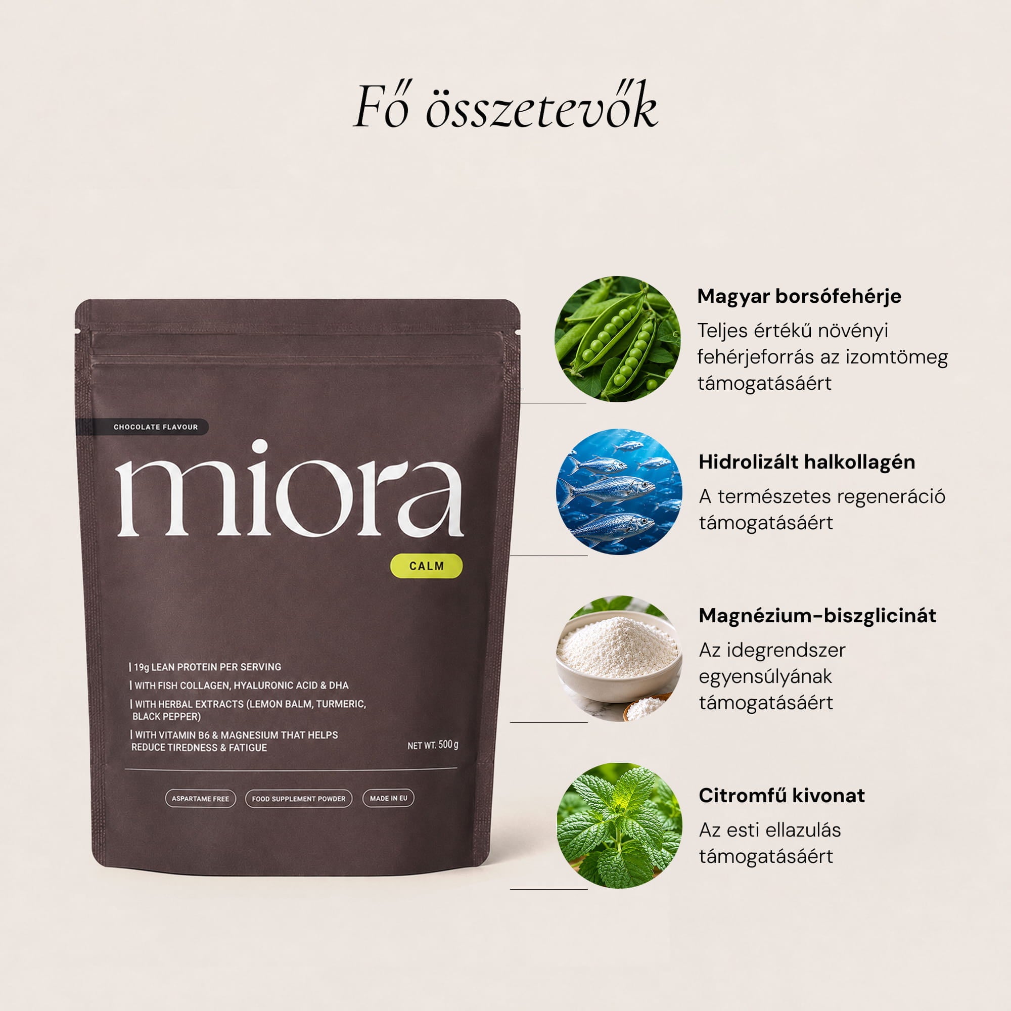 Miora Calm Powder Esti Fehérjepor 500g