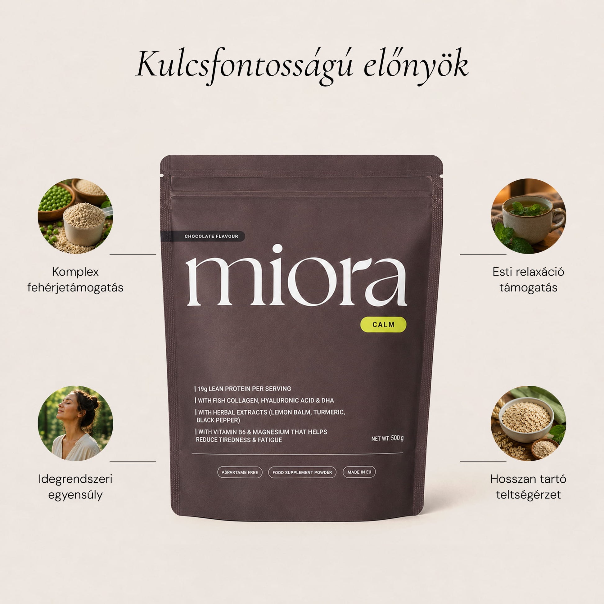 Miora Calm Powder Esti Fehérjepor 500g 