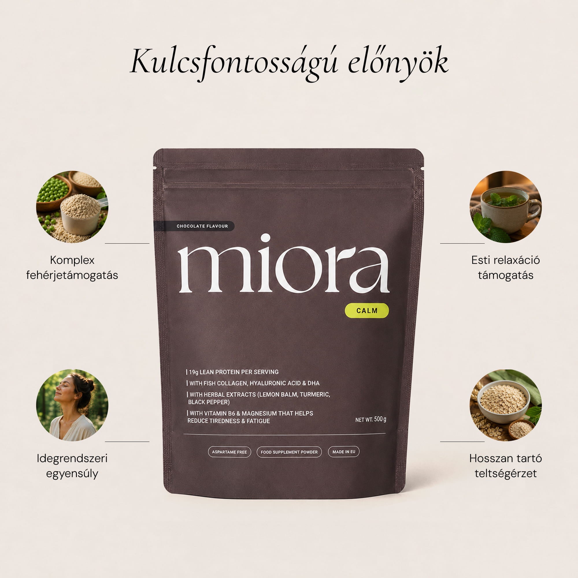 Miora Calm Powder Esti Fehérjepor 500g 