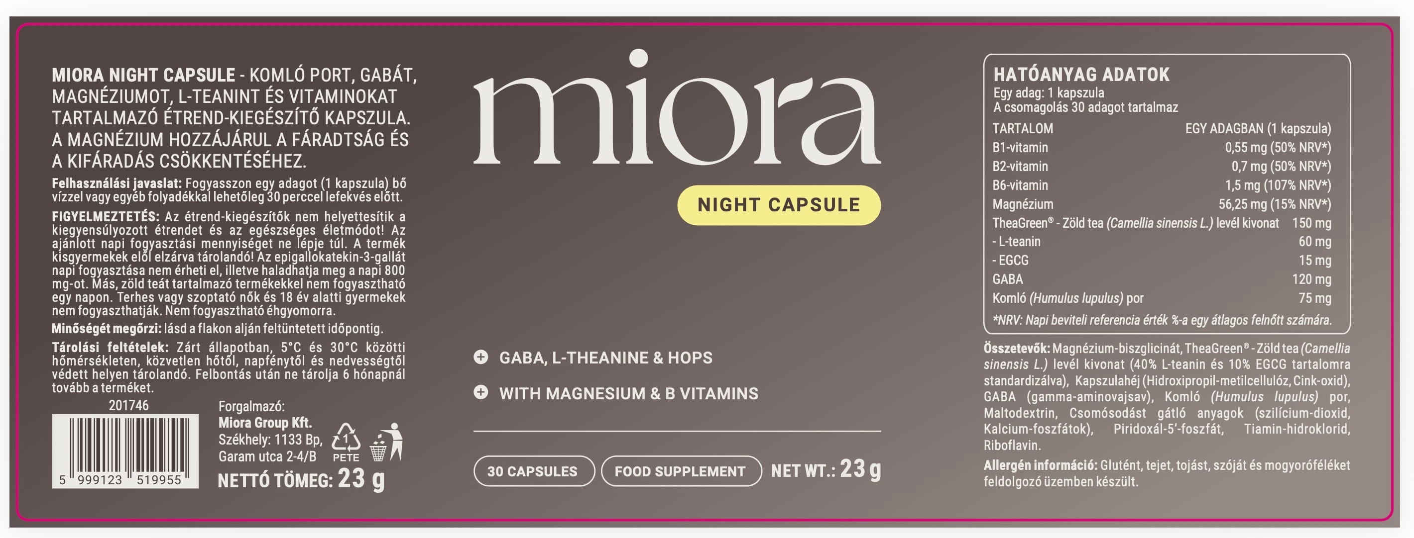 Miora Night Capsule Lefekvés előtti kapszula 30 db2