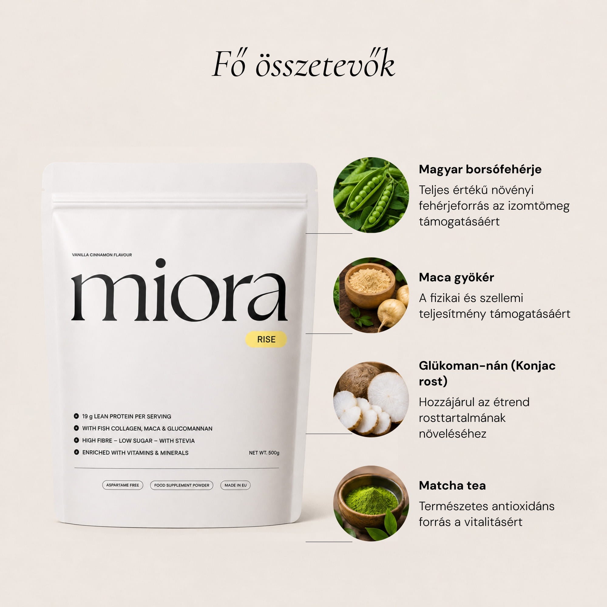Miora Rise Powder Reggeli Fehérjepor 500g